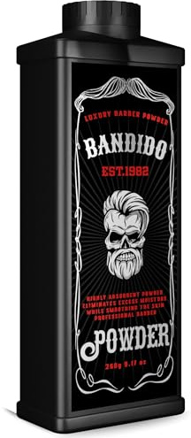 Bandido Barber Talc 260 g | Haar- & Körperpuder für Männer | Aftershave Puder gegen Hautirritationen | Antitranspirant Talkumpuder für sensible Haut | Ideal nach Rasur & Haarschnitt | Frischer Barbers