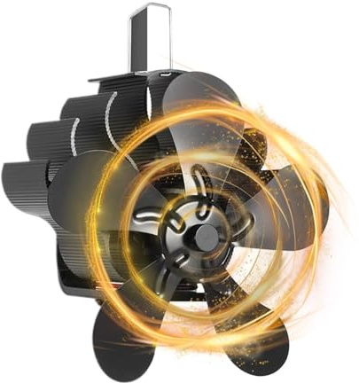 GHHZML Ventola per Stufa a Legna Ventilatore for camino, ventilatore for stufa senza elettricità, silenzioso for bruciatore a legna con 5 pale, for, distributore di calore, for stufe a