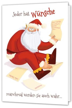 PICTALOO Weihnachtskarte Jeder hat Wünsche – lustige Grußkarte Weihnachten für ganz besondere Wünsche inkl. Umschlag – Karte liebevolle von Hand illustriert – nachhaltig in Deutschland produziert