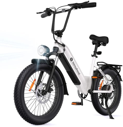 isinwheel U8 Electric Bike for Adults,1000W Peak Motor Ebike,Max 20/28MPH 75-105Miles Range Electric Bicycle,48V 13AH/18AH Battery Commuting 20 Step Thru Fat Tire Ebikes for Adults,7 Speed Gearing