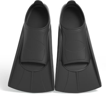 YushengTai simfenor barn, korta fenor barn, silikon snorkelfenor, korta dykfenor flickor, simfenor träning, fenor för pojkar och flickor (svart, XL (42–44))