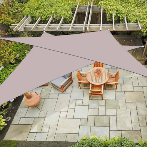 Strapazierfähiges, dreieckiges Sonnensegel, 6 x 6 x 6 m, Khaki, wasserdicht, für Terrassen, Outdoor-Markise, UV-Block, Schattenstoff für Garten und Hinterhof, Schutz