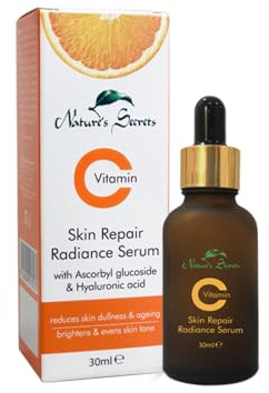 Nature’s Secrets Vitamin C Aufhellendes Serum – Mit Ascorbyl Glucosid & Hyaluronsäure – Reduziert Pigmentflecken & Verleiht Einen Strahlenden Teint – Für Alle Hauttypen – 30 ml