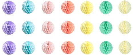 iwlorys 21 Pcs 6in Mini Colorful Paper Honeycomb Balls Decorations Kit, Tissue Pom Poms for Birthday Wedding Baby Bridal Shower Home, Multi-Color Party Decoration Pack (Pastel Rainbow, 21)