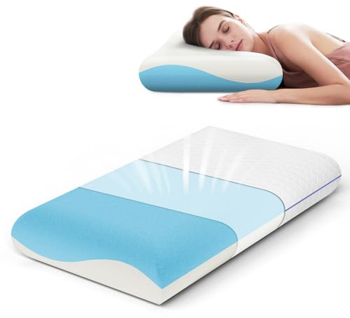 ROYGBIV Memory-Schaum Kopfkissen 62x35x12cm - Ergonomisches Allrounder Orthopädisches Nackenstützkissen - Atmungsaktiv Hypoallergen Waschbarer Bezug - Oeko-TEX Zertifiziert
