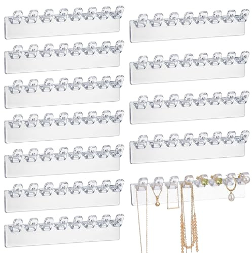 Styquenzer 12 organizadores de collares autoadhesivos para colgar collares y pulseras con 8 ganchos