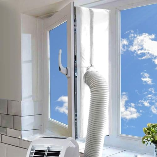 MOEGFY 460CM Fensterabdichtung für Mobile Klimageräte, Klimaanlagen, Wäschetrockner, Ablufttrockner, Hot Air Stop zum Anbringen an Fenster, Dachfenster, Flügelfenster, Fensterabdichtung Klimaanlage