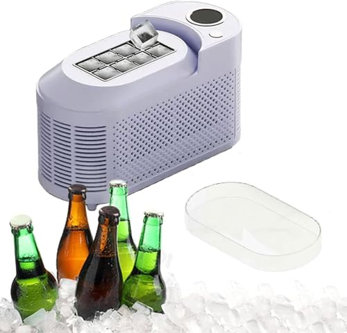 Piccola macchina for il ghiaccio da bancone, ghiacciaia automatica portatile da 120 W con pinze for ghiaccio e adattatore CC, 8 cubetti di ghiaccio in 10 minuti, for casa(Purple,Standard)