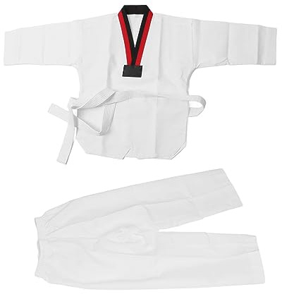 Zhjvihx Vit Taekwondo-uniform för Barn, TKD-dräkter Som Andas i Bomull,