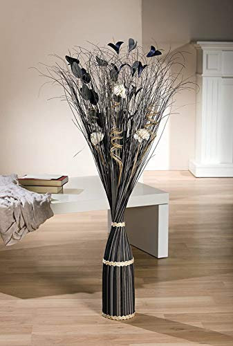 Dekobündel „Anthrazit“ aus Naturmaterialien, ca. 100 cm hoch, grau/schwarz, 1 Stück Dekozweige