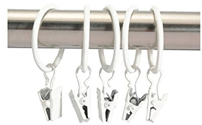 Miya@ hochwertige 30 Packung Metall Vorhang Clip Ringe Gardinenringe mit Clip Drapery Vorhang Ringe mit Clip (Weiss)