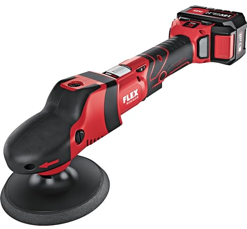 Flex Akku Rotationspolierer PE 150 18.0-EC/5.0 Set (max. Polierkörper ø 160 mm, max. Stützteller ø 150 mm, Poliermaschine, Leerlaufdrehzahl 150-1450 /min) 447.153