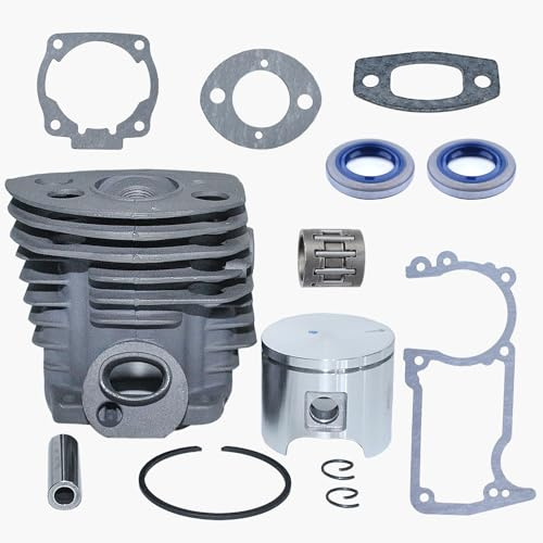 Haishine Nikasil Plaqué 46mm Cylindre Anneau De Piston Broche Roulement Huile Kit D'étanchéité Joint pour Husqvarna 51 55 Rancher Chainsaw # 503609171 503 60 91-71