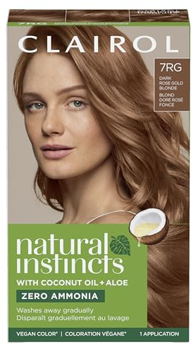 Clairol Natural Instincts Demi-Permanent Hair Dye, 7RG Dark Rose Gold Blonde Hair Color, Pack of 1