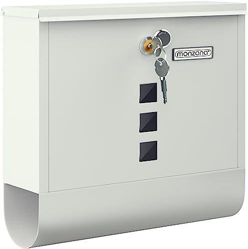 MONZANA® Cassetta Postale da Esterno 31x10x34 cm 2 Chiavi Targhetta Nome Cassette Lettere Box Posta da Muro Post Box Buca Portalettere Portagiornale