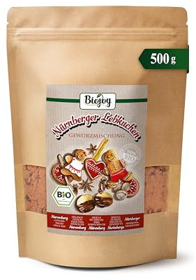 Biojoy Mélange d'épices BIO pour pain d'épices de Nuremberg (500 g), épice de Noël, sans additifs