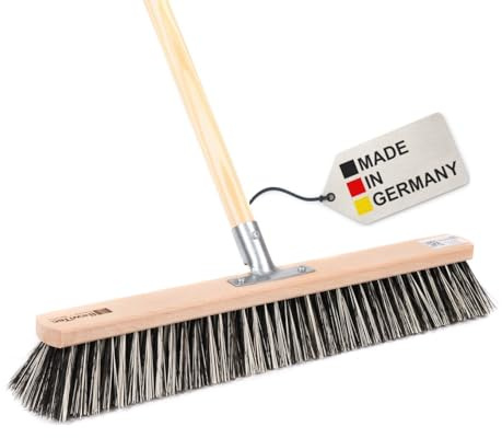 BawiTec Spezialbesen Straßenbesen OssiBlitz-Mix,Besenbreite 60cm,inkl. stabilem Stiel Länge 140cm Ø2,8cm Harte und robuste Arenga Borsten-Mischung Besen Kehrbesen für draußen/aussen