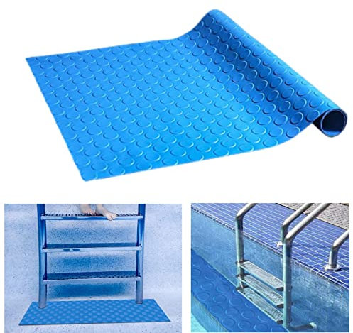 Bekeify Swimming Pool Ladder Mat 23×90 cm Swimming Pool Stair Safety Pad with Non-Slip Texture Anti-Skidding Step Pad for Above Ground and Inground Pool Swimming Pool Ladder Pad Protective