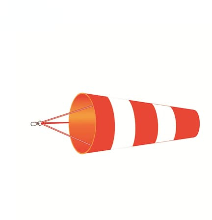 DAZZLEEX Manica a vento riflettente banderuola Oxford panno impermeabile vento segnale di direzione rosso e bianco 60 cm