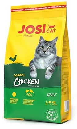 JosiCat Crunchy Chicken | 3X 1,9kg | Adult | Katzenfutter trocken mit Huhn | Premium Trockenfutter mit knackigem Huhn für erwachsene Katzen | mit wertvollen Fettsäuren & Vitaminen | powered by JOSERA