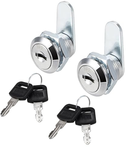 Recogwood 2Pcs 16mm Security Mailbox Cam Lock, Drawer Cabinet Locking with Keys, Cylinder Zinc Alloy Toolbox Door Cupboard Locks, Keyed Different