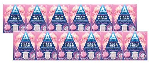 Astonish Special Aromatic Edition Fizz & Fresh Lot de 12 pastilles de nettoyage en mousse pour cuvette de toilette, parfum frais de pivoine rose, 8 comprimés