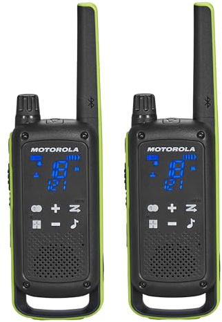 Motorola Solutions Lot de 2 radios bidirectionnelles T803 à 58 km Bluetooth avec Station de Charge (Vert Citron)