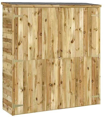 Armoire de Jardin en Bois Remise Outils Cabane Extérieur, Jardinage Abri de Stockage Abri de Rangement Toit en Pente, pour Maison, Jardin, Cour, 163x50x171 cm