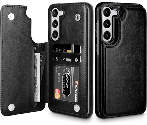 Coolden Handyhülle für Galaxy S23 Hülle mit Kartenfach Ständer Klapphülle