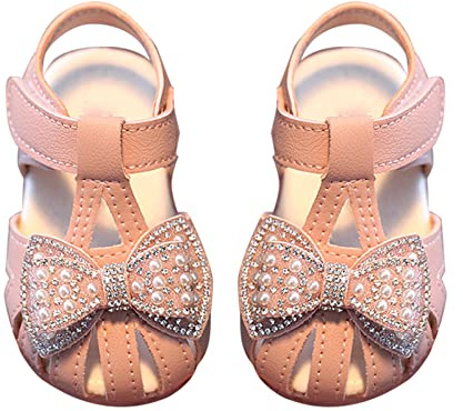 Sandales pour fille - Sandales pour fille - Sandales respirantes - Chaussures d'été pour bébé - Semelles souples - Chaussures d'apprentissage de la marche, Rose, 20 EU