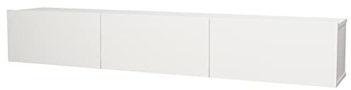 moebel17 Damla TV Lowboard hängend, grifflose Türen viel Stauraum 3 Fächer, Board für Wohnzimmer,Hängeboard Designerstück,180 x 29,5 x 29,5 cm, 2468 (Weiß)