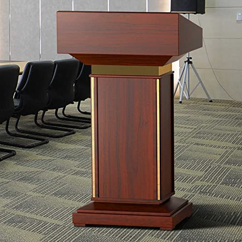 JDSHFEN Rednerpult-Podiumständer, verdickter Rednerpultständer aus Holz, für Kirchen, Empfangstresen mit geräumiger Schublade für Büro, Hotels, Schulen, Seminare, Hochzeiten und Klassenzimmer (rot)