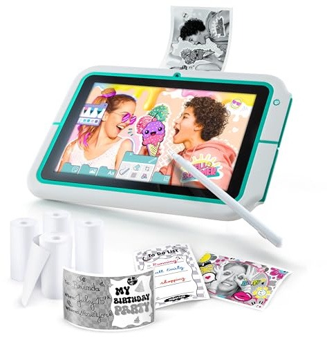 Pad Creator Instant Print Tablet | 8″ Kids Touchscreen with Stylus, Camera & Built-In Printer | Includes Paper Rolls & Stickers | Kid-Safe, Creative Tech Gift for Boys & Girls Aged 6+