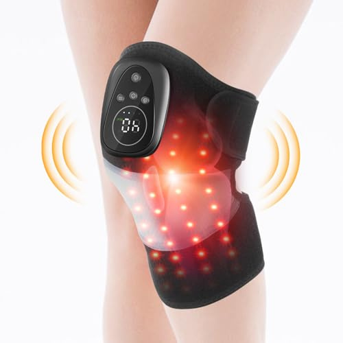 tempsnug Rotlichttherapie-Kniemassagegerät mit Wärme, schnurloses 3-in-1-Knie-, Schulter-, Ellenbogen-Massage-Wickeltuch, wiederaufladbar für Schmerzlinderung und Muskelentspannung