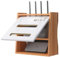 Porta Modem, Mobiletto Modem, Scatola Router, Scatola Porta Cavi, 2 Livelli Organizer da Parete per Nascondere il Router Prese Cassetta Porta Modem e Mettere in Ordine i Suoi Cavi(Brown)
