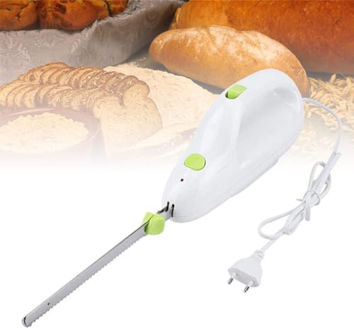 WXPXYBF Coltello Elettrico seghettato per Intaglio, tagliapane Elettrico, Manici ergonomici, 110 W per Tagliare Tacchino, Manzo, Pollo, Agnello, prosciutto, Pane, Verdure e Frutta
