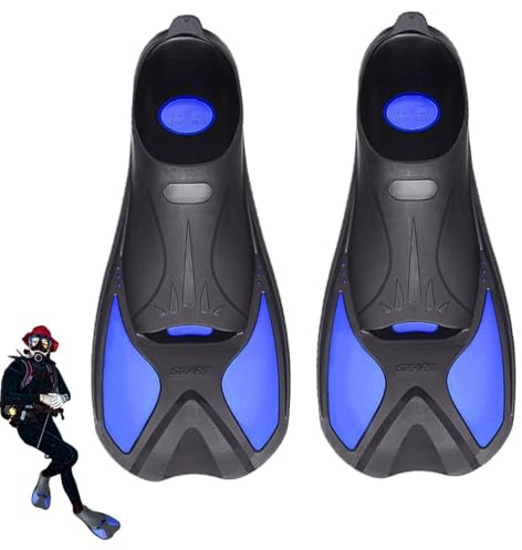 Kurzflossen, rutschfeste Schwimmflossen, Reisegröße, Unisex-Flossen, Schwimmflossen mit kürzerer Ferse zum Tauchen, Schnorcheln, Schnorcheln und Schwimmen