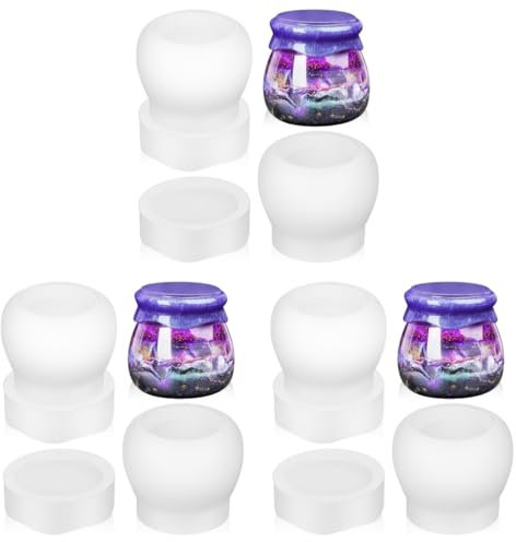 Tofficu 3 Sätze Puddingglas Formbasis Ofen Aufbewahrungsbehälter Behälter Kuchen/Speisekammer Würfelform Silikonformen Spatel Kühlschrank Organizer Und Aufbewahrungstopf 2 Stück * 3