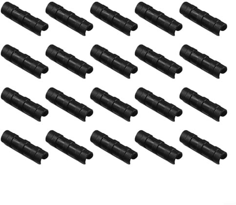 Eawfgtuw Clip per pellicola per serre, confezione da 20 morsetti di supporto per piante, connettori per tubi in plastica, per strutture da giardino, diametro 19/20/25 mm, parti per serre (nero, 19 mm)