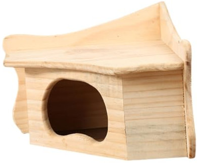 Mipcase Hamsterhütte aus Holz Häuser Nagetier-Hängematte Ratte Hamsterkäfig Nest Hamster käfig Hamster cage blockbohlenhaus Kaninchenhaus Eichhörnchenhaus Hamsterhaus Protokoll