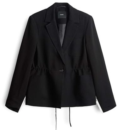 someday Damen Blazer | Leinenblazer NURSINE im modernen Utility Look Black, 42