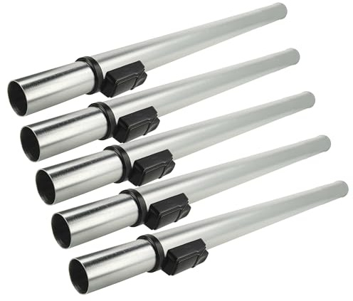 vhbw 5x Tubo aspirador compatible con Nilfisk VP300 | VP600 aspiradora - conexión de 32 mm, 60 - 94 cm, negro / plata
