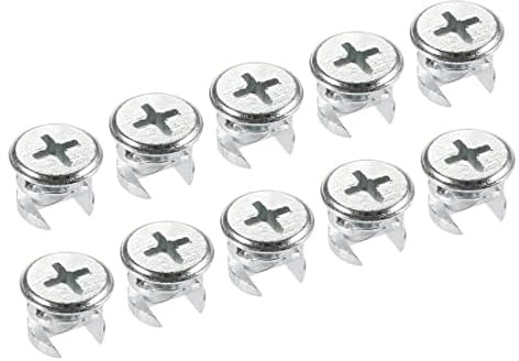 TA-VIGOR 20Pcs Furniture Connecter Cam Lock Nuts Fittings, 13mm x 10mm Screw Eccentric Fasteners for Cabinet Drawer Dresser Wardrobe Furniture Panel Connecting, Silver