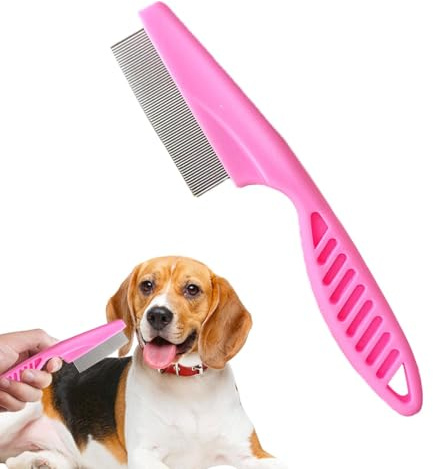 Huehkir Flohkamm für Hunde - Design-Flohbürste mit verdicktem Griff,Zeckenkamm, Hunde-Katzen-Pflegekamm-Set, effektiver Float-Haarentferner für Haustiere
