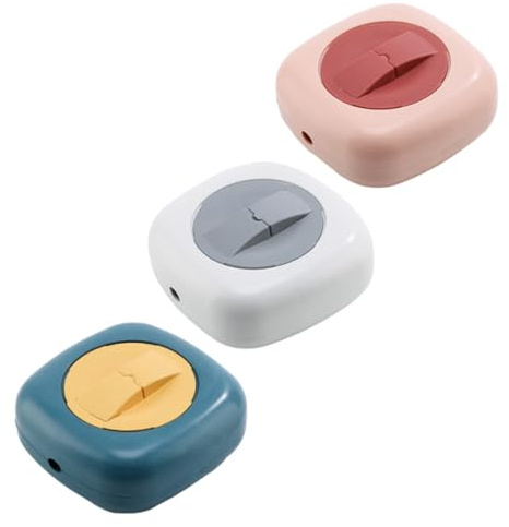 OATIPHO 3pcs Large Plastic Data Cable Organizer Boxes Earphone Holder and Phone Stand, Portable USB Cable Cases for Outdoor Travel, Cord Management Storage in Blue-Yellow, Pink-Purple, and