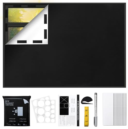 JASFLY Fenster Verdunkelung 100% Lichtundurchlässig, 300 x 147 cm Verstellbar und Abnehmbar Verdunklungsrollo, Schnittbar Dachfenster Verdunkelung Mit Hilfsmitteln
