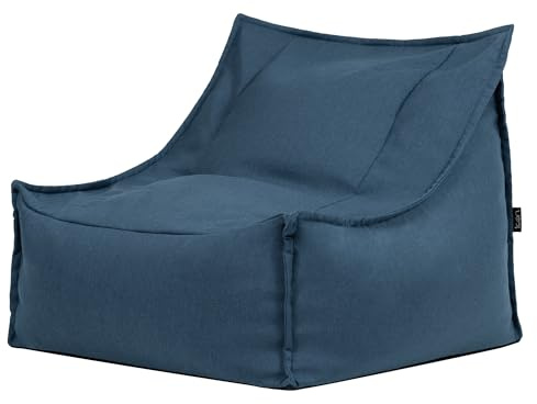 Icon Alto Outdoor Sitzsack Sessel für Erwachsene, Denimblau, Olefin Stoff für Drinnen und Draußen, Riesen Sitzsack mit Füllung, Bequemer Sessel, Garten, Terrasse, Lounge