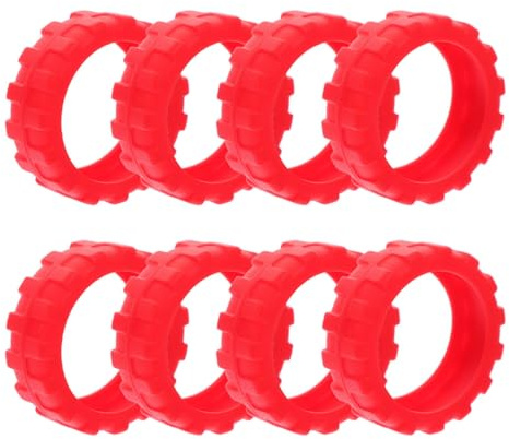 TOYANDONA Set da 8 Coperture in Silicone Rosse per Ruote di Valigia, Protezione Antiscivolo e Silenziosa per Viaggi Facile Installazione e Resistenza All'acqua