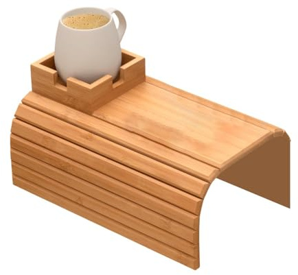 Portavasos para sofá - Mesa Auxiliar con Clip de Madera, Posavasos Antideslizante para Bebidas | Diseño de sofá, Tema Organizador del hogar, Accesorio para Aperitivos y Bebidas, Soporte portátil para