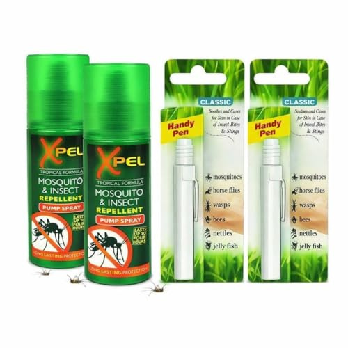 Mosquito & Insect Repellent Spray (2 Pack) + After Bite Pen (2 Pack) – Tropical Formula Protection & Fast Bite Relief, Anti‑Itch, Cooling, Soothing – Exclusive AG Total Health Bundle